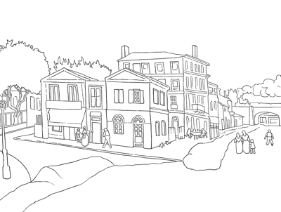 Colouring page the Yellow House