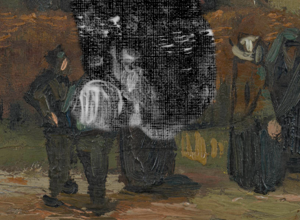 Detail of the 'church painting' as can be seen in the app Unravel Van Gogh